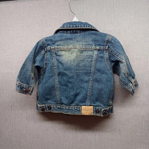 OshKosh B'gosh Baby 9 Months Denim Jean Trucker Jacket Blue Unisex Classic Snap - Picture 3 of 7
